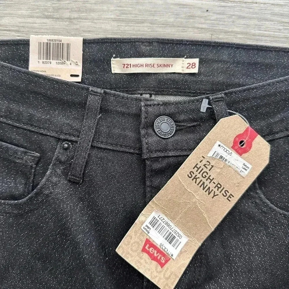 Levi’s shinny high rise skinny jeans stretch size 28 - Picture 1 of 7